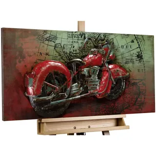 Kunstloft Metallbild, Grün, Rot, Metall, 4.8x50 cm, Bilder und Zubehör, Wandbilder, Metallbilder