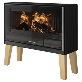 Oranier | Kaminofen | Ziva XL | 8 kW | Stahl Schwarz | Fuß-Set Buche