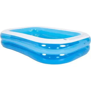 SunClub Planschbecken Kinderpool 262x175x50 cm, (Einzelpack, 1-tlg., aufblasbares Kinderbecken), rechteckiger 2-Ring Pool blau