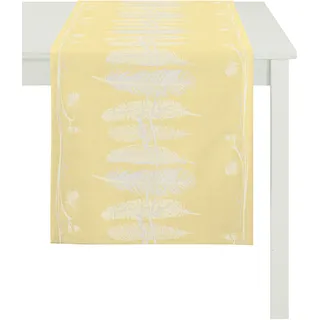 Tischläufer APELT "2207 SPRINGTIME, Frühjahrsdeko, Frühling", gelb (gelb, weiß), B:48cm L:140cm, Polyester, Tischdecken