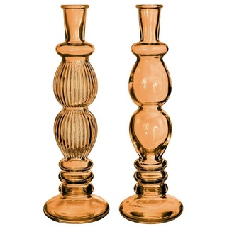 NaDeco Dekovase Glasvase "Florence" in Orange, 2er Set, Größe h.28 Ø9 cm