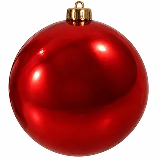 XXL Weihnachtskugeln groß für den Außenbereich, frostsicher und wetterfest EXTRA ROBUST STABILE AUFHÄNGUNG Große Christbaumkugeln für Draußen (Ø 25 cm, Rot)