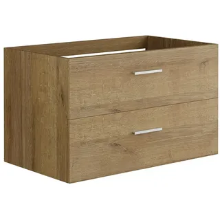 Vente-Unique Waschbeckenunterschrank, Natur, Holz, Uni, 2 Schubladen, 80x47x45 cm, Badezimmer, Badezimmerschränke, Waschbeckenunterschränke