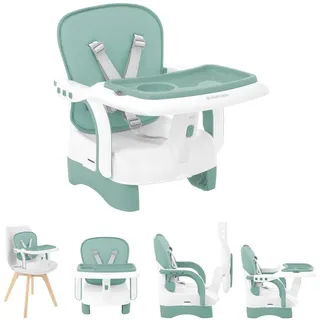 KIKKABOO Kinderstuhl, Boostersitz Chewy, Doppeltablett, Sicherheitsgurt, faltbar grün