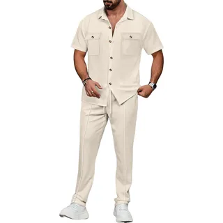 Veriliss 2-Teilige Herren Jogging Anzug Trainingsanzug Casual Athletic Jogging Outfits Kurzarm Anzüge Für Männer Set - S