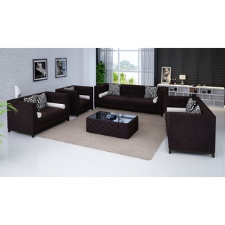 JVmoebel Sofa Ledersofa Couch Sofagarnituren Sitzer Design Modern Sofa Sitzpolster, Made in Europe braun