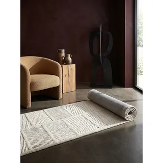KADIMA DESIGN Läufer Wollmischung 80 x 230 cm Weiß