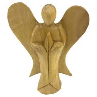 WORU Engelfigur Engel Figur aus Krokodil Holz handgeschnitzt Bali Deko 5 bis 15 cm 15 cm