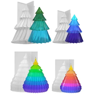 XNSHUN 3D Weihnachtsbaum Kerzengießform, 4 Stück Weihnacht DIY Silikonform Gießformen, Schneeflocke Kerzenform Für Die Herstellung Von Kerzen Weihnachten Party Dekoration