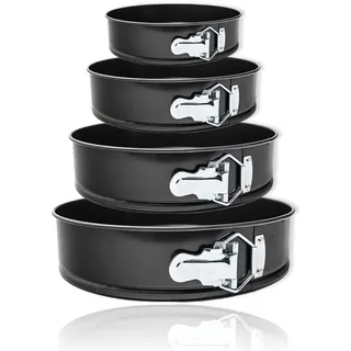 4er Set Backformen Ø 18cm 24cm 26cm 28cm Springformen Kuchenform Rundform Blechform