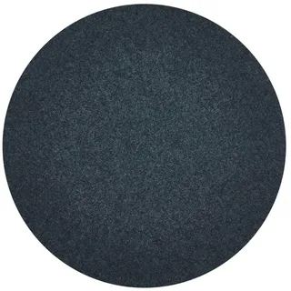 Misento Kunstrasen rund - pflegeleichter Outdoor Teppich wetterfest mit Drainage-Noppen, Filzteppich als Poolunterlage oder Balkon Teppich, 195 cm, Anthrazit