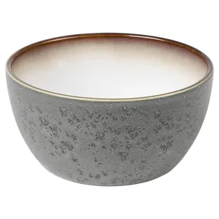 BITZ Schüssel, Schale, Müslischale, Snackschale aus Steingut, 14 cm im Durchmesser, Grau/Creme