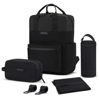 KAPTEN & SON Bergen Wickelrucksack schwarz