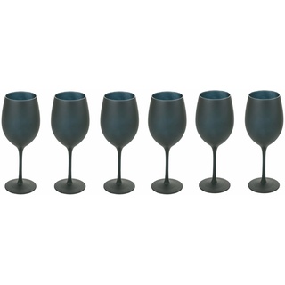 Weinglas VILLA D'ESTE "Naima Schwarz" Trinkgefäße Gr. Ø 7,5 cm x 25 cm, 428 ml, 6 tlg., schwarz Weißweinglas Weingläser und Dekanter Gläser-Set, 6-teilig, Inhalt 428 ml