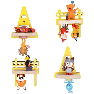 Wandregal BOARTI "Regal Baustelle Kinder Toniebox Tonies Figuren", gelb, B:25cm T:19cm, Regale, Wandregal
