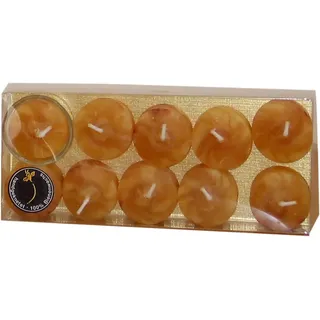 100% Bienenwachs Teelichter Natur marmoriert 17 x 38  mm, 10 Stück