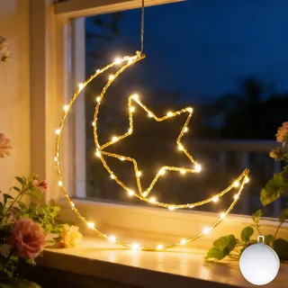 Lichterkranz Fenster, Weihnachtsdeko Innen Lichterkranz Mit 26–29 Leds, Fensterdeko Weihnachten Beleuchtet Mit Timer, 8 Funktionen, Batteriebetrieben Led Fensterdeko, Für Weihnachten Deko, Party (D)