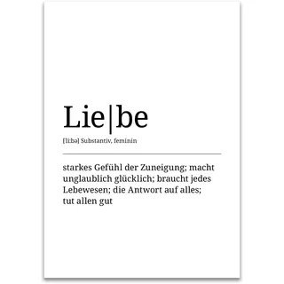 ARTFAVES® Poster Definition Liebe | Worterklärung Duden Lexikon Wanddeko Wandbild Spruch als Geschenk | ohne Rahmen | 30 x 40 cm
