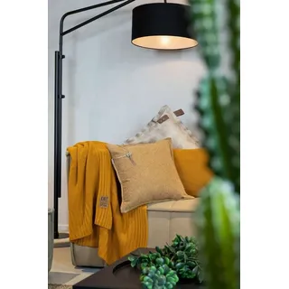 Knit Factory Dekokissen Knit Factory Imre Kissen 50x50 cm Glatt Anthrazit, Dekokissen Couch kissen Sofa Kissen