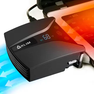 KLIM Tempest - Laptop Kühler mit Vakuumlüfter - NEU - Innovatives Design für schnelles Kühlen - Temperaturerkennung - Automatischer/Manueller Modus - 4000 U/min - Laptop Cooling Pad kompatibel
