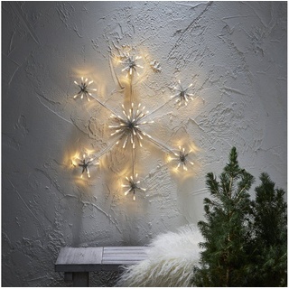 MARELIDA LED Dekolicht LED Schneeflocke Wanddeko Weihnachten Winter 90LED 50cm Außen weiß, LED Classic, warmweiß (2100K bis 3000K) weiß