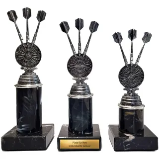 eberin Dart Pokal für Dartturnier & Dart-WM - Resin Pokale mit Marmorsockel