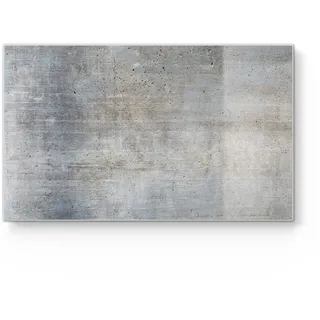 DEQORI Frühstücksbrett Glas | klein 23x14 cm | Motiv Unverputzte Zementtextur | Design Schneidebrett für Küche | Frühstücksbrettchen antibakteriell & rutschfest | Glasplatte & Servierplatte