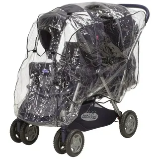 Playshoes Universal-Regen-Verdeck für Geschwisterwagen in Transparent | Gr.: onesize