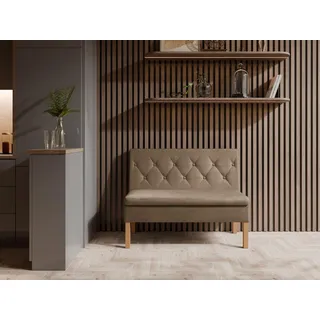 JKG Meble Essbank fur Kuche - Sitzbank Esszimmer mit Aufbewahrungsbehälter - Modern Essbank Küche - Stoff Velours - gepolsterte Rückenlehne - Braun - Monolith 09-100cm