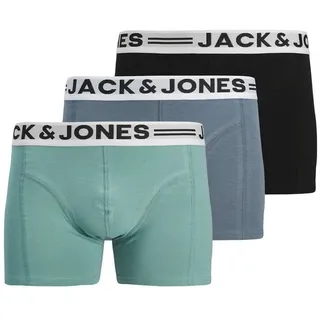 JACK & JONES SENSE TRUNKS unifarben Blau / Schwarz S 3er Pack