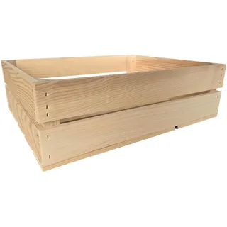 Holzkiste Groß Aus Holz - massive Weinkisten Vintage 50 x 40 x 15 cm - Holzbox Für Aufbewahrung, Holzregal - Robuste Obstkisten & Apfelkisten - Deko Kiste Für Küche, Wohnzimmer - Kiste Natur