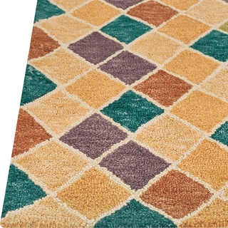 Beliani, Teppich, Teppich Wolle mehrfarbig 200 x 200 cm geometrisches Muster Kurzflor KESKIN (200 x 200 cm)