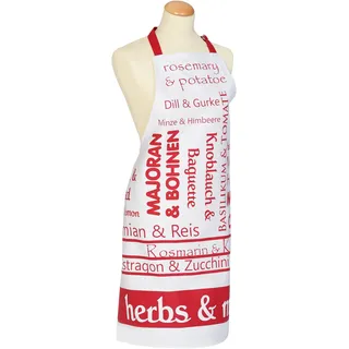 Stuco Kochschürze "Herbs&More", rot (weiß, rot), B:80cm L:85cm, Baumwolle, Schürzen, Kochschürze