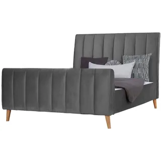 Homestyle4u Polsterbett 140 x 200 cm Grau