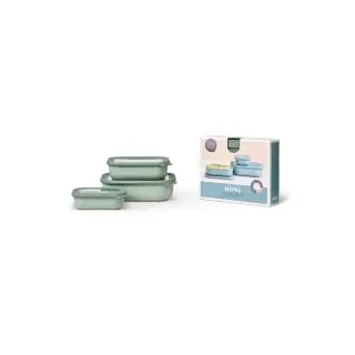 Mepal Cirqula rechteckig grün 20 x 7 cm 0,5 l 3-teiliges Set