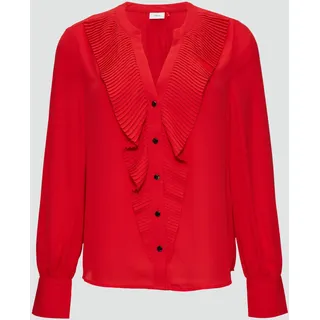 S.Oliver BLACK LABEL Bluse mit plissierten Volants rot 40