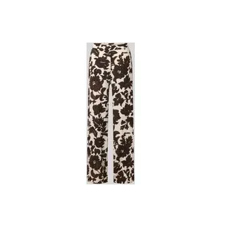 Stoffhose aus Viskose-Mix mit Eingrifftaschen Modell 'KARINA', Dunkelbraun, L