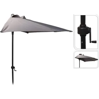 PROGARDEN Sonnenschirm 320 x 250 cm hellgrau halbrund