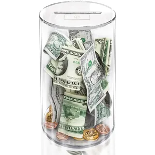 PITBVO Acryl-Sparschwein, transparentes Sparschwein für Erwachsene/Kinder, muss zum Öffnen zerbrechen, nicht öffnende Spardose, Größe 20,3 cm H x 12,7 cm Durchmesser (mittel)