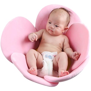 Babywanne Kissen, faltbare Blütenblatt Form Badewanne Pad schnell trocknend rutschfeste Sicherheit Waschbecken einfügen Badewanne Matte für Säuglingsbadewanne Sitzstütze (pink)