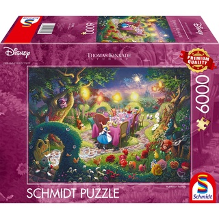 Schmidt Spiele 57398 Thomas Kinkade, Disney, Mad Hatter’s Tea Party, 6000 Teile Puzzle