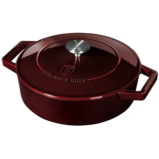 BerlingerHaus Kasserolle Burgundy, Gusseisen (Set, Kasserolle mit Deckel), Preseason-Beschichtung rot