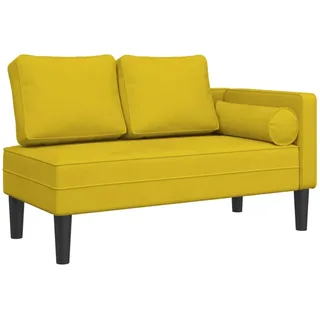 vidaXL Chaiselongue mit Kissen Gelb Samt