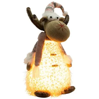 Christmas Paradise Weihnachtsfigur leuchtender Elch 40cm (55cm) (Dekofigur mit LED, 2 St., stehend), rosa Rentier, Doppelpack, Weihnachtsdeko
