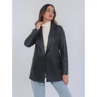 Freshlions Lederimitat-Blazer Kunstleder Blazer 'CINTIA' Schwarz L Ohne schwarz L