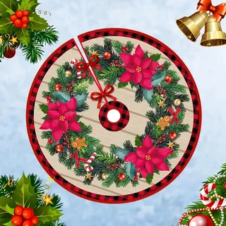 Weihnachtsbaumrock,90cm Weihnachtsbaumdecke,Polyester Rund Christbaumdecke Tanne
