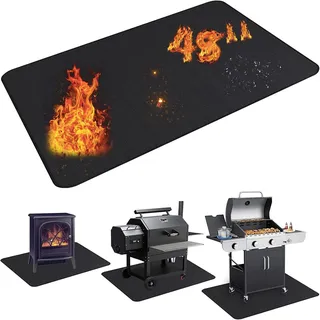 Ubeesize Feuerfeste Unterlage, 96X122Cm Grillmatte Bodenschutz, Kaminmatte Grill