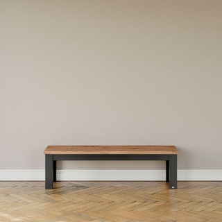 Sitzbank SET ONE BY MUSTERRING "york" Sitzbänke Gr. B/H/T: 160 cm x 45 cm x 43 cm, braun (eiche artisan, grau anthrazit) Couchtisch Eckige Couchtische Holz-Couchtische