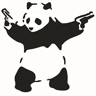 Banksy 2 Gun Panda Wandaufkleber, 4 Größen (groß)