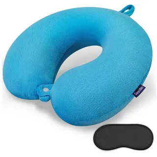 LuxusKollektion Reisekissen Nackenkissen Memory Foam Reisekissen Flugzeugkissen Blauer See blau